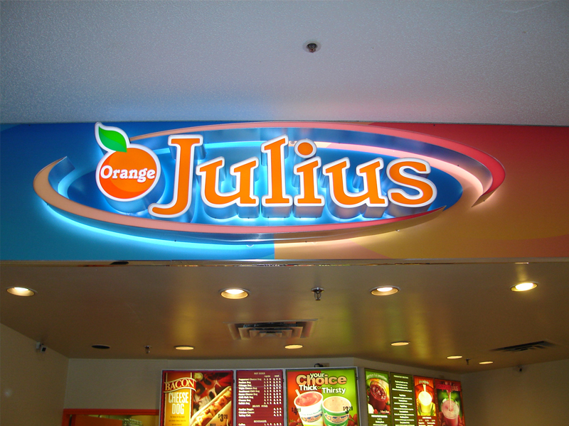 Orange Julius, Victoria B.C., Channel Letter Signs