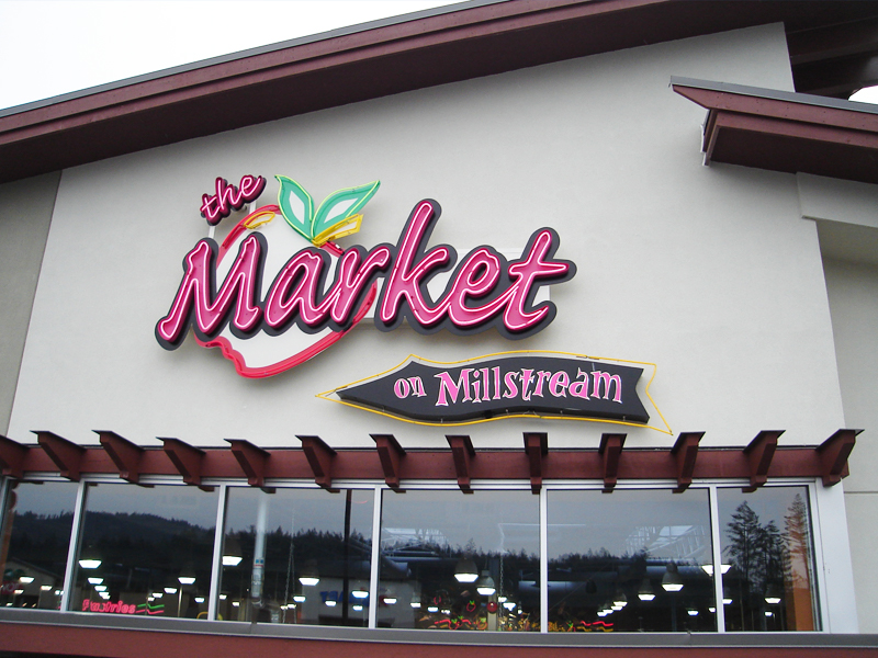 The Market on Millstream, Victoria B.C., Neon Signs